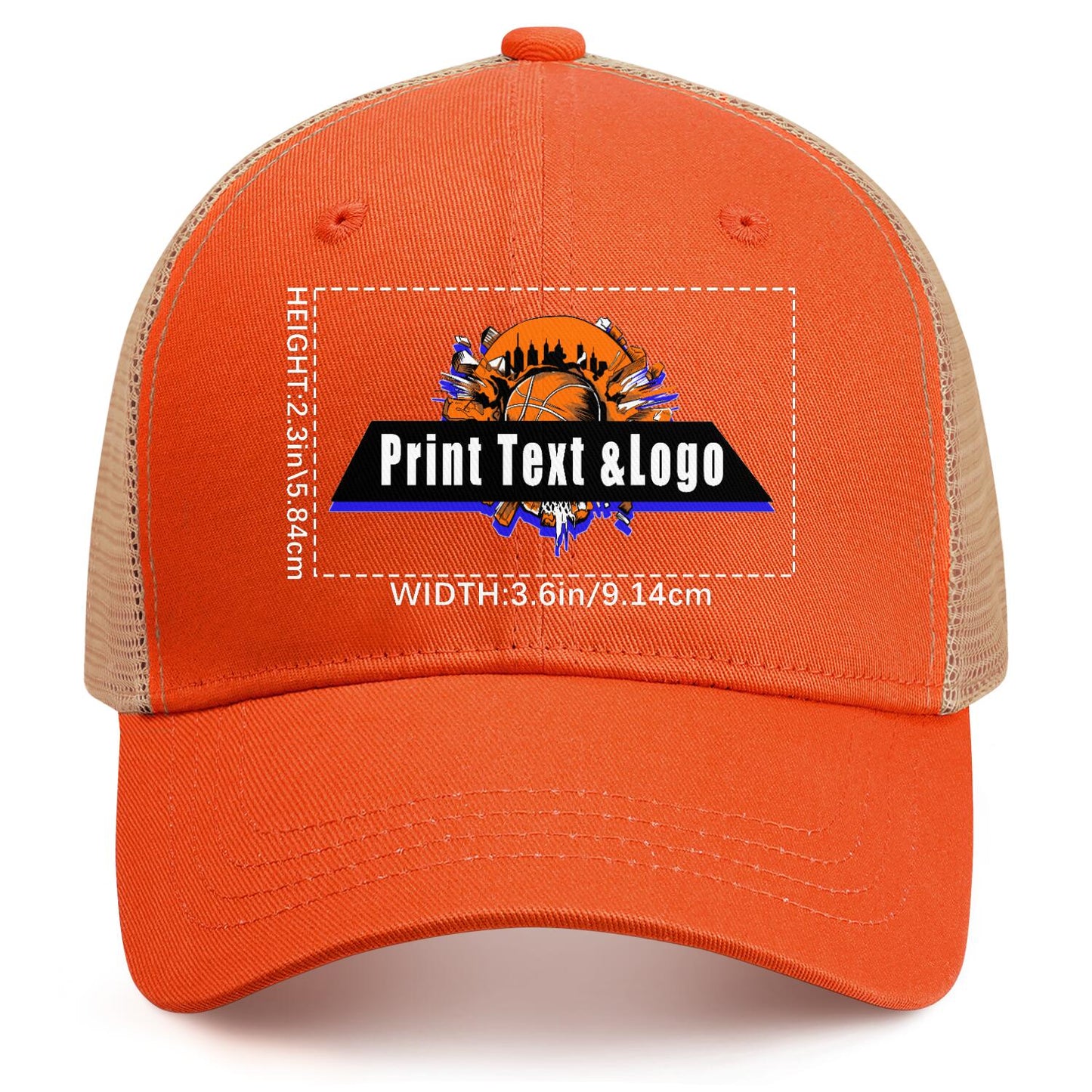 Custom Orange Sports Duckbill Mesh Cap - Unleash Your Athletic Style with Personal Touch