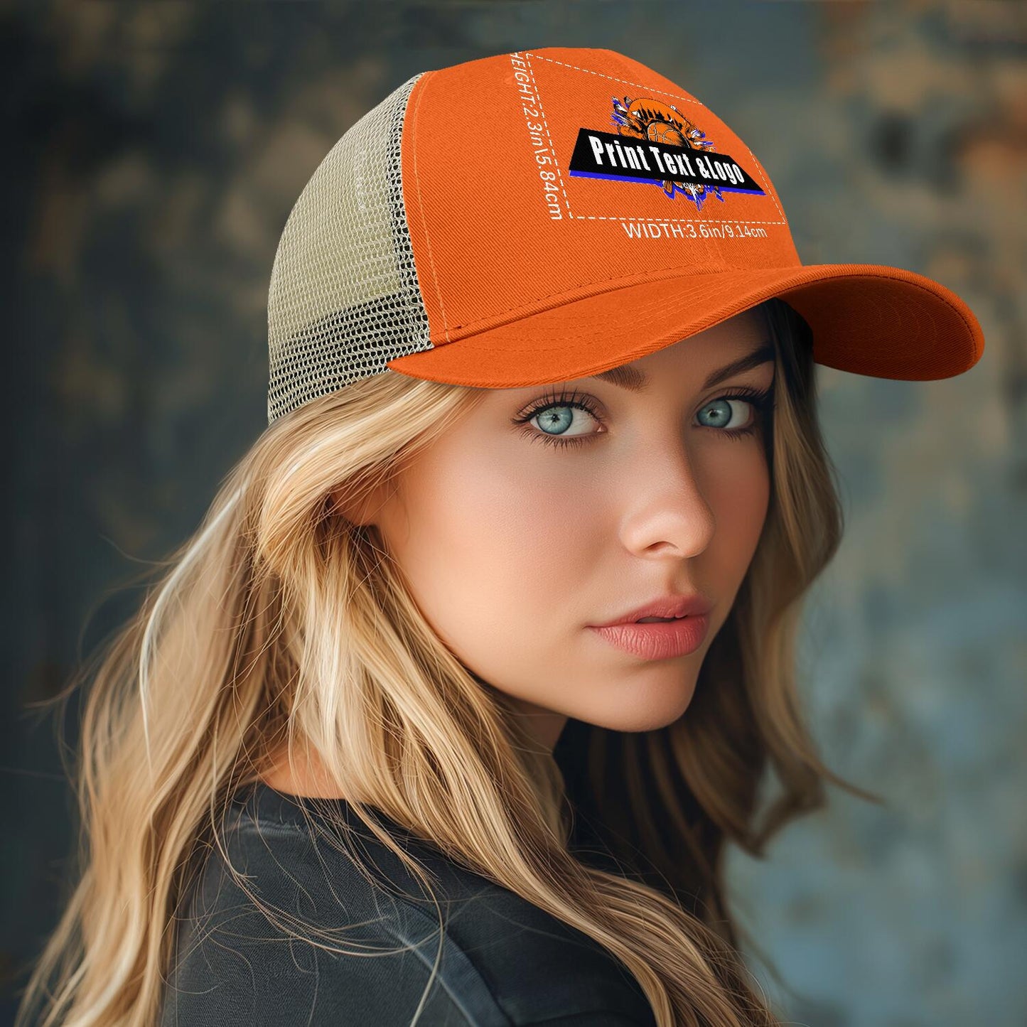 Custom Orange Sports Duckbill Mesh Cap - Unleash Your Athletic Style with Personal Touch