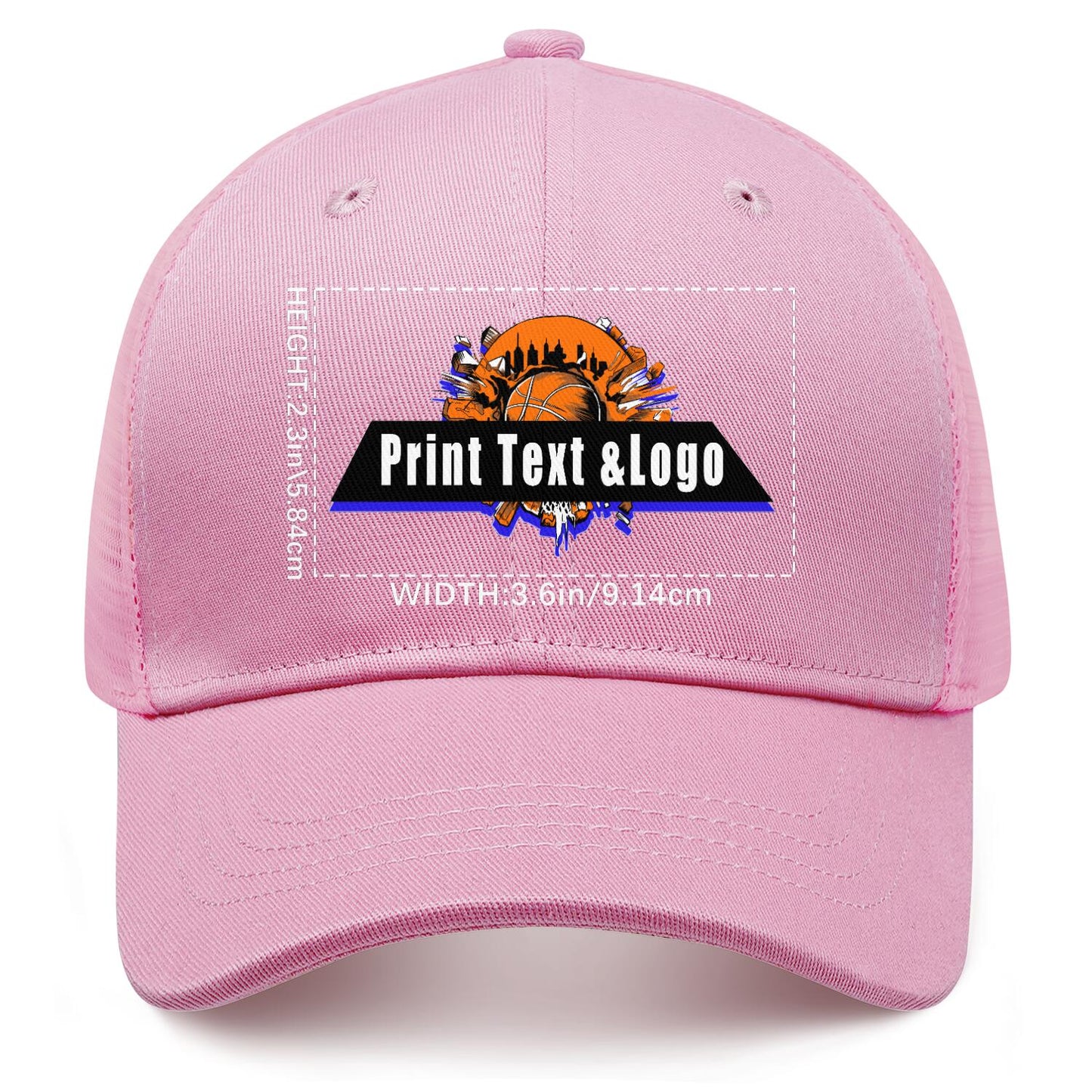 Custom Pink Sports Duckbill Mesh Cap - Unleash Your Athletic Style with Personal Touch