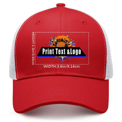 Custom Red Sports Duckbill Mesh Cap - Unleash Your Athletic Style with Personal Touch