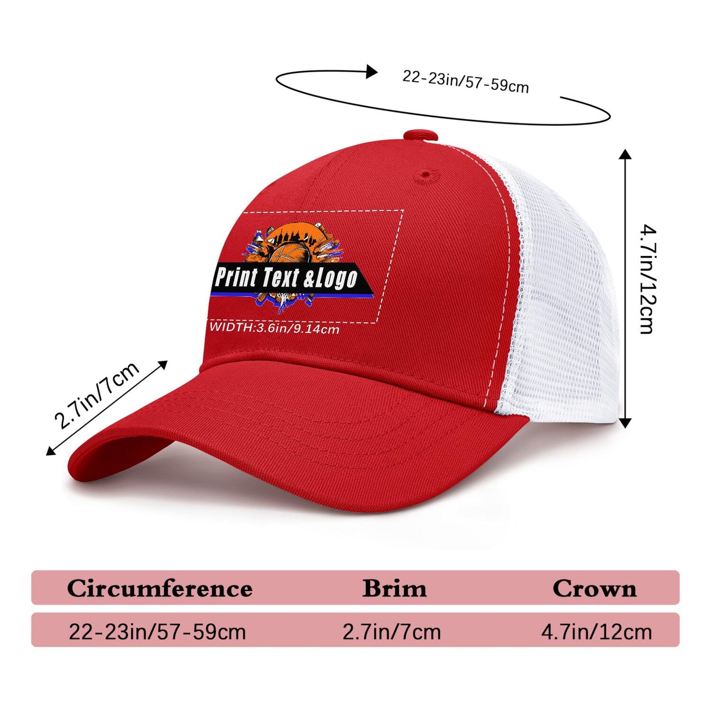 Custom Red Sports Duckbill Mesh Cap - Unleash Your Athletic Style with Personal Touch