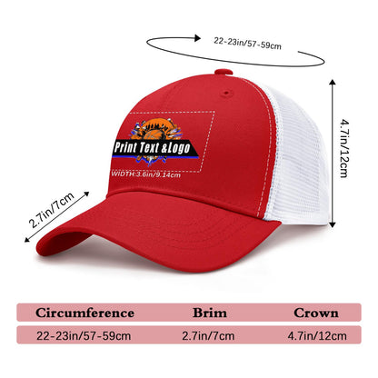 Custom Red Sports Duckbill Mesh Cap - Unleash Your Athletic Style with Personal Touch