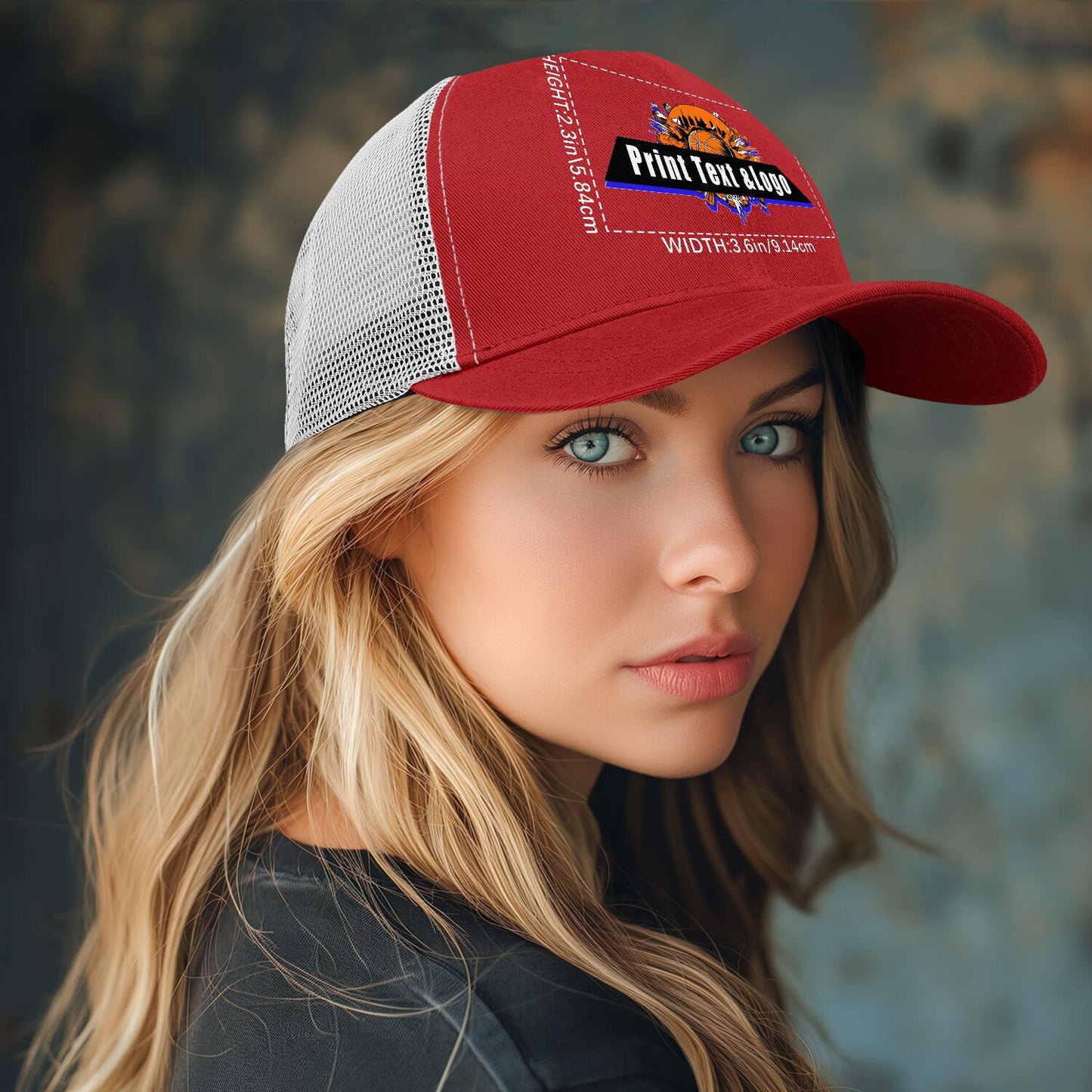 Custom Red Sports Duckbill Mesh Cap - Unleash Your Athletic Style with Personal Touch