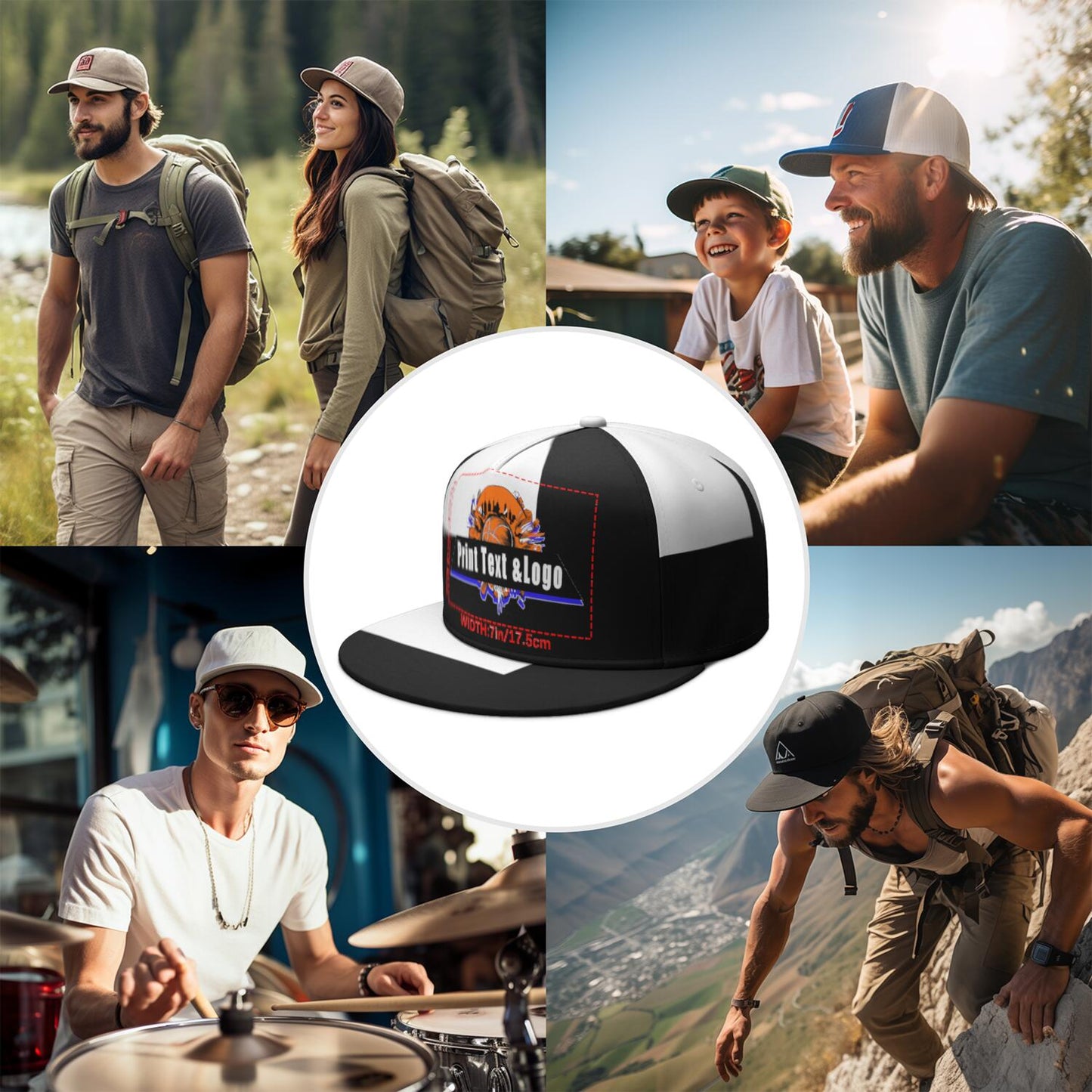 Custom Full-Brim Snapback Hats Personalized Design Premium Quality Caps