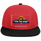 Custom Red Sports Snapback Hats Performance Flat Brim Caps for Athletes Training