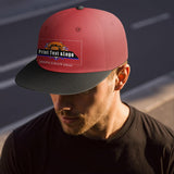 Custom Red Sports Snapback Hats Performance Flat Brim Caps for Athletes Training