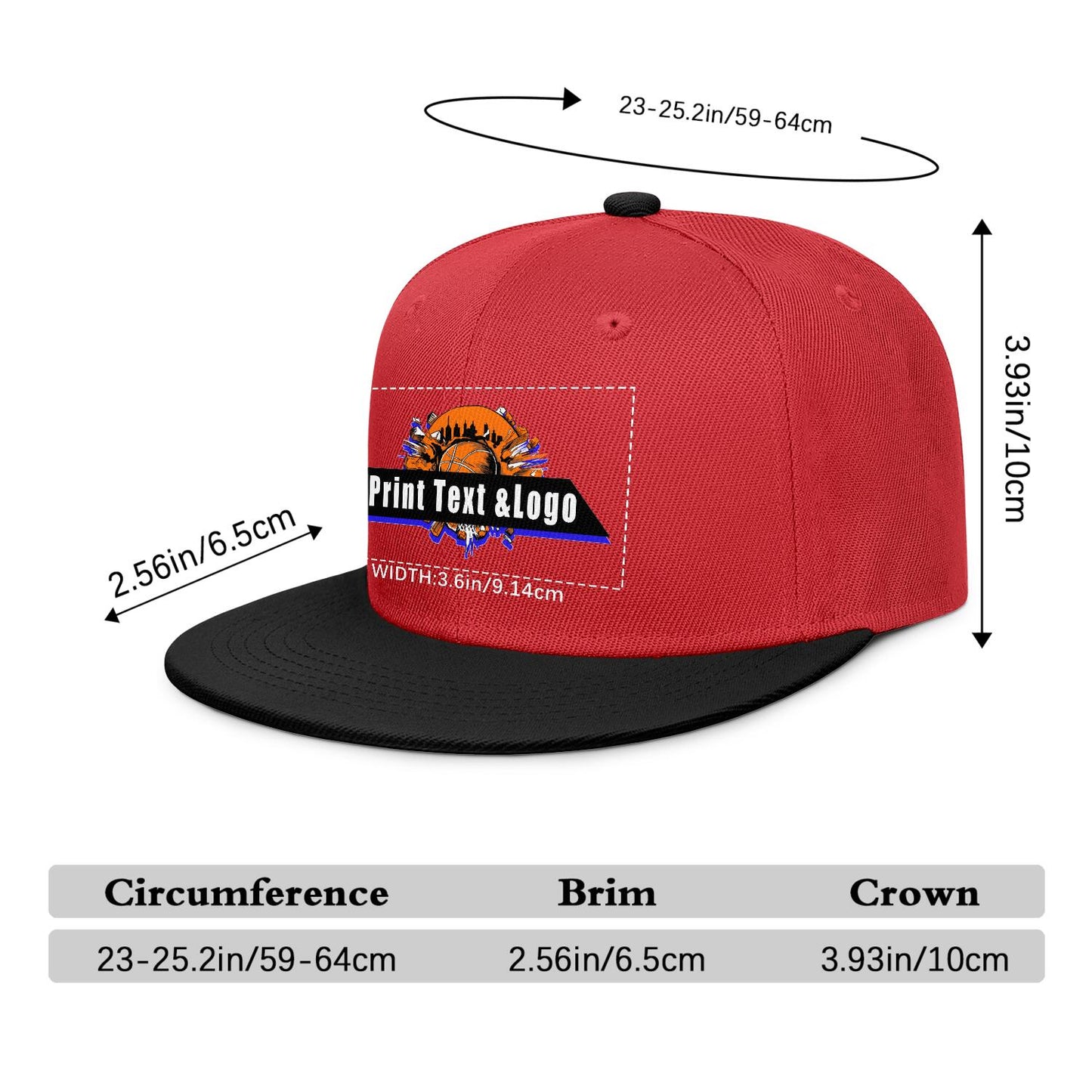 Custom Red Sports Snapback Hats Performance Flat Brim Caps for Athletes Training