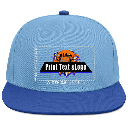 Custom Iceberg-Blue Sports Snapback Hats Performance Flat Brim Caps for Athletes Training