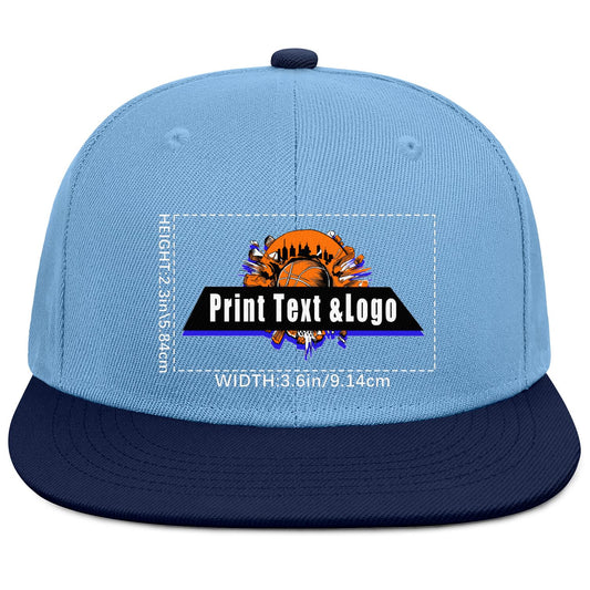 Custom Iceberg-Blue Sports Snapback Hats Performance Flat Brim Caps for Athletes Training