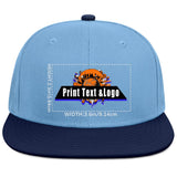 Custom Iceberg-Blue Sports Snapback Hats Performance Flat Brim Caps for Athletes Training