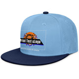 Custom Iceberg-Blue Sports Snapback Hats Performance Flat Brim Caps for Athletes Training