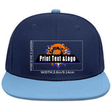Custom Navy Sports Snapback Hats Performance Flat Brim Caps for Athletes Training