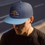 Custom Navy Sports Snapback Hats Performance Flat Brim Caps for Athletes Training