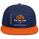 Custom Navy Sports Snapback Hats Performance Flat Brim Caps for Athletes Training