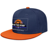 Custom Navy Sports Snapback Hats Performance Flat Brim Caps for Athletes Training