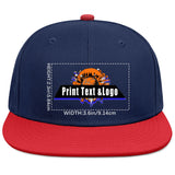 Custom Navy Sports Snapback Hats Performance Flat Brim Caps for Athletes Training