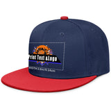 Custom Navy Sports Snapback Hats Performance Flat Brim Caps for Athletes Training
