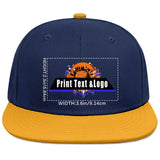 Custom Navy Sports Snapback Hats Performance Flat Brim Caps for Athletes Training