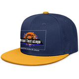 Custom Navy Sports Snapback Hats Performance Flat Brim Caps for Athletes Training