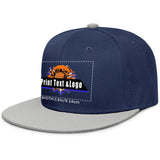 Custom Navy Sports Snapback Hats Performance Flat Brim Caps for Athletes Training