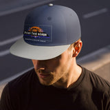 Custom Navy Sports Snapback Hats Performance Flat Brim Caps for Athletes Training
