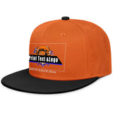 Custom Orange-Black Sports Snapback Hats Performance Flat Brim Caps for Athletes Training