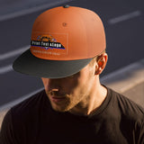 Custom Orange-Black Sports Snapback Hats Performance Flat Brim Caps for Athletes Training