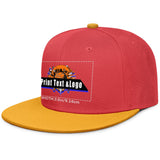 Custom Red-Yellow Sports Snapback Hats Performance Flat Brim Caps for Athletes Training