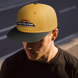 Custom Yellow-Black Sports Snapback Hats Performance Flat Brim Caps for Athletes Training