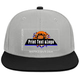 Custom Grey-Black Sports Snapback Hats Performance Flat Brim Caps for Athletes Training