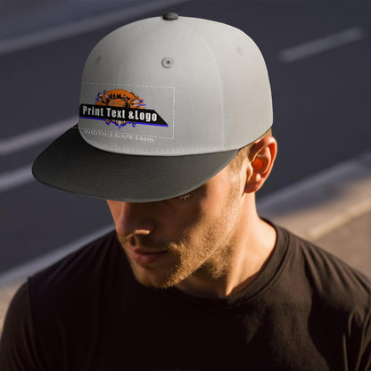 Custom Grey-Black Sports Snapback Hats Performance Flat Brim Caps for Athletes Training
