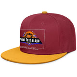 Custom Burgundy Sports Snapback Hats Performance Flat Brim Caps for Athletes Training