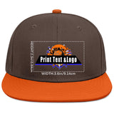 Custom Brown-Orange Sports Snapback Hats Performance Flat Brim Caps for Athletes Training