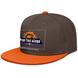 Custom Brown-Orange Sports Snapback Hats Performance Flat Brim Caps for Athletes Training