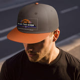 Custom Brown-Orange Sports Snapback Hats Performance Flat Brim Caps for Athletes Training