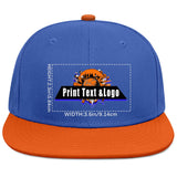 Custom Aquamarine Orange Sports Snapback Hats Performance Flat Brim Caps for Athletes Training