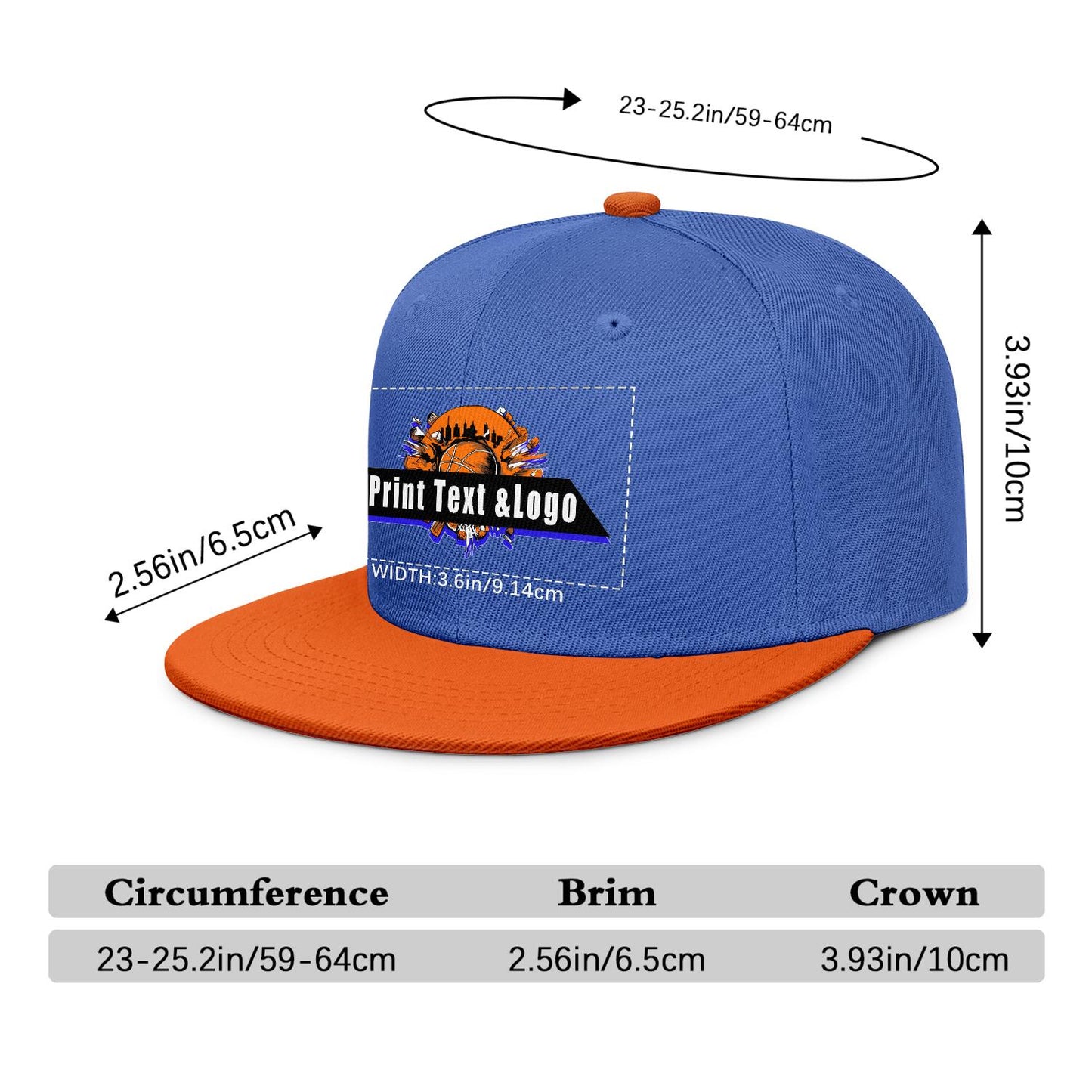 Custom Aquamarine Orange Sports Snapback Hats Performance Flat Brim Caps for Athletes Training