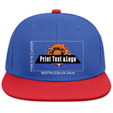 Custom Blue Red Sports Snapback Hats Performance Flat Brim Caps for Athletes Training