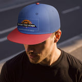 Custom Blue Red Sports Snapback Hats Performance Flat Brim Caps for Athletes Training