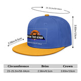 Custom Blue Yellow Sports Snapback Hats Performance Flat Brim Caps for Athletes Training