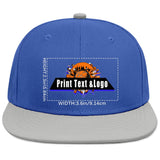 Custom Blue Grey Sports Snapback Hats Performance Flat Brim Caps for Athletes Training
