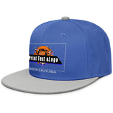 Custom Blue Grey Sports Snapback Hats Performance Flat Brim Caps for Athletes Training