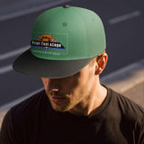 Custom Green-Black Sports Snapback Hats Performance Flat Brim Caps for Athletes Training