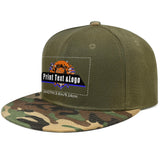 Custom Army Green Top Contrast Flat Brim Cap Personalize Your Style
