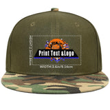 Custom Army Green Top Contrast Flat Brim Cap Personalize Your Style