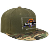 Custom Army Green Top Contrast Flat Brim Cap Personalize Your Style