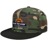 Custom Green Camouflage Top Contrast Flat Brim Cap Personalize Your Style