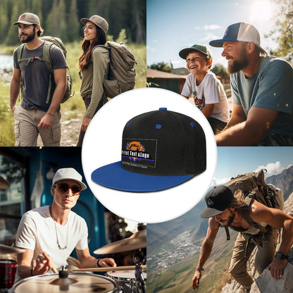 Custom Blue Top Contrast Flat Brim Cap Personalize Your Style