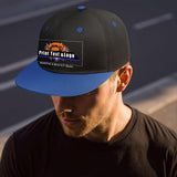 Custom Blue Top Contrast Flat Brim Cap Personalize Your Style