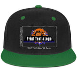 Custom Green Top Contrast Flat Brim Cap Personalize Your Style